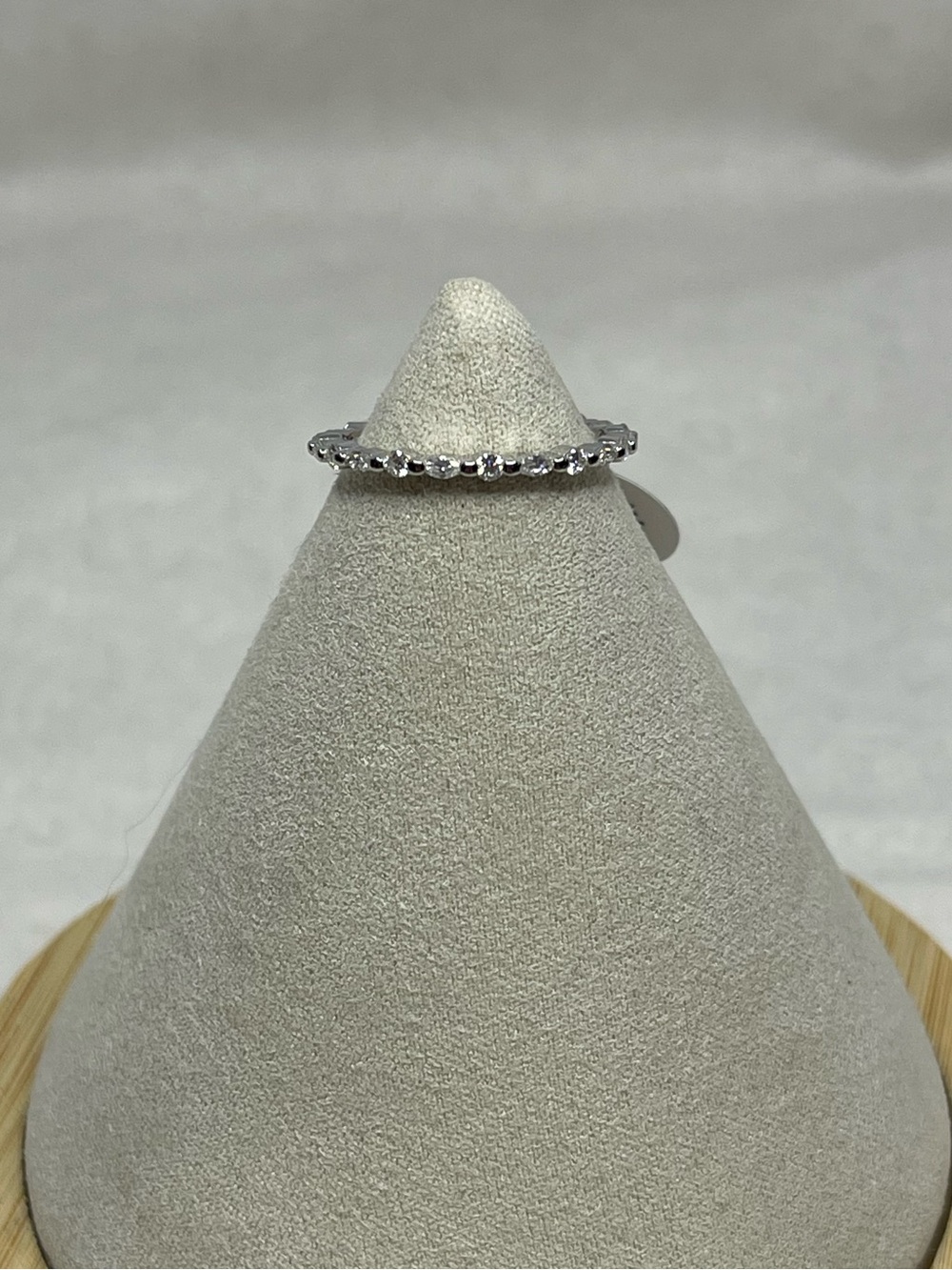 Solid Sterling Silver with Moissanite Stackable Eternity Ring